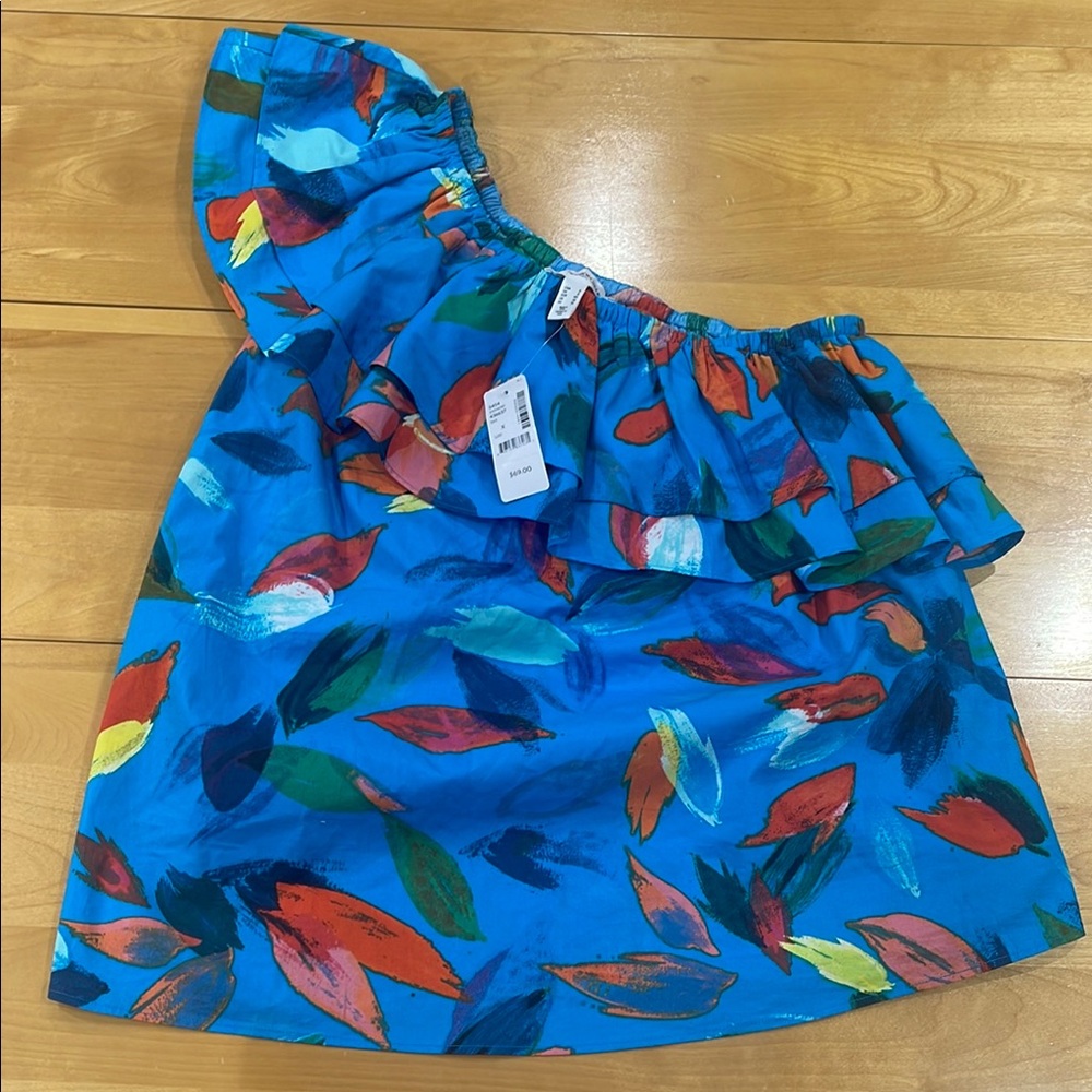 Colorful Asymmetrical One Shoulder Top size X or 16